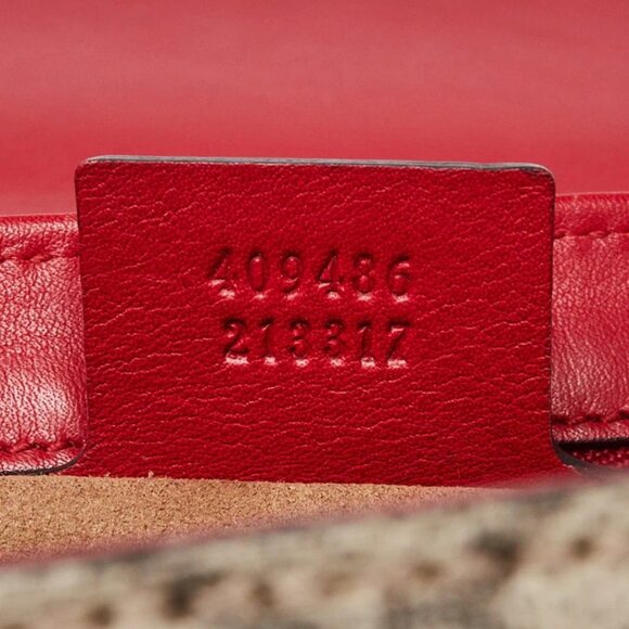 Gucci Red GG Supreme Coated Canvas Padlock Medium Shoulder Bag - Picture 9 of 10
